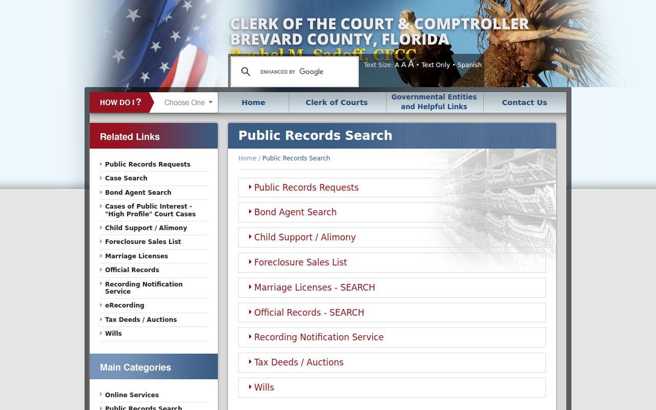 Brevard Clerk public records search options for Melbourne research