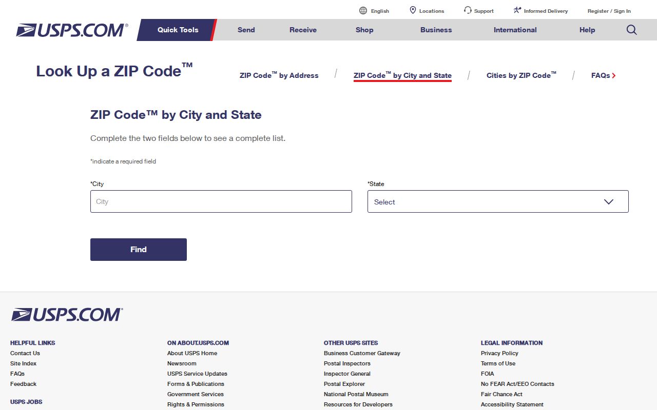 USPS lookup used to verify Melbourne ZIP codes and delivery names
